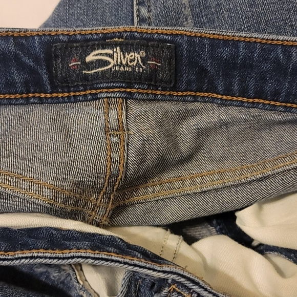 Silver cropped wide leg, high waist jeans size 31 - Picture 9 of 10